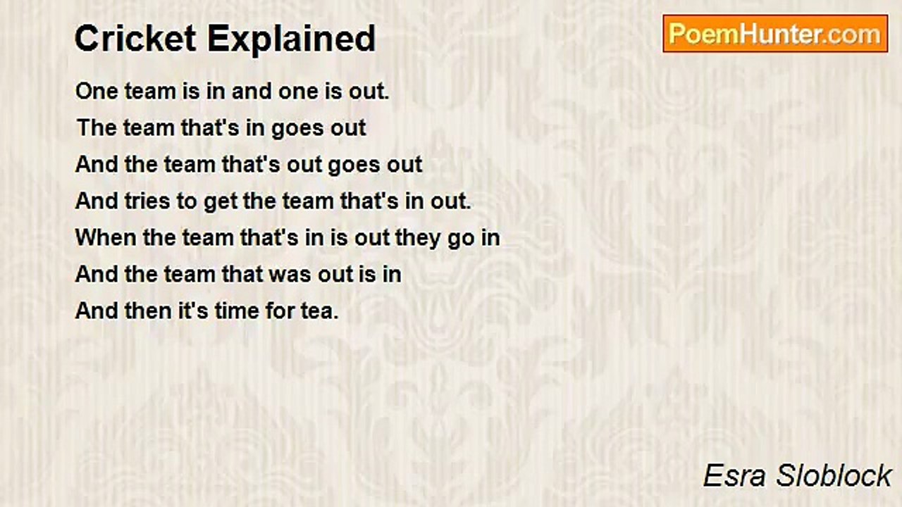 Esra Sloblock - Cricket Explained