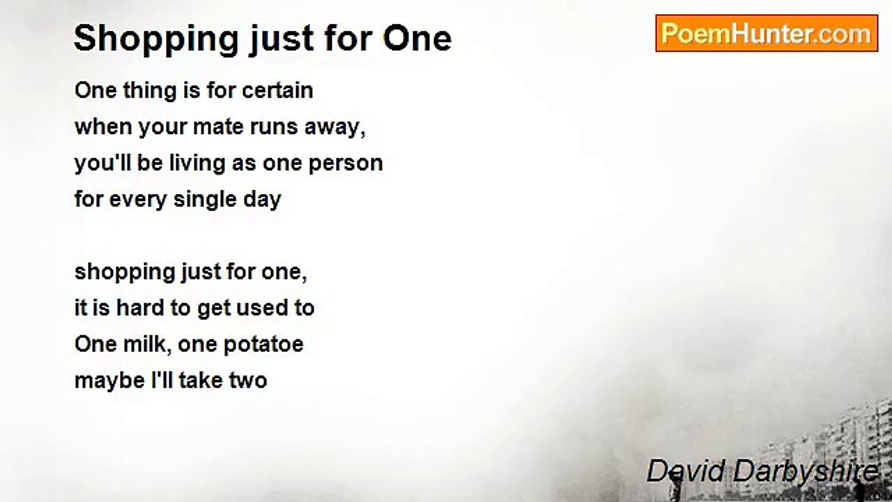 David Darbyshire - Shopping just for One