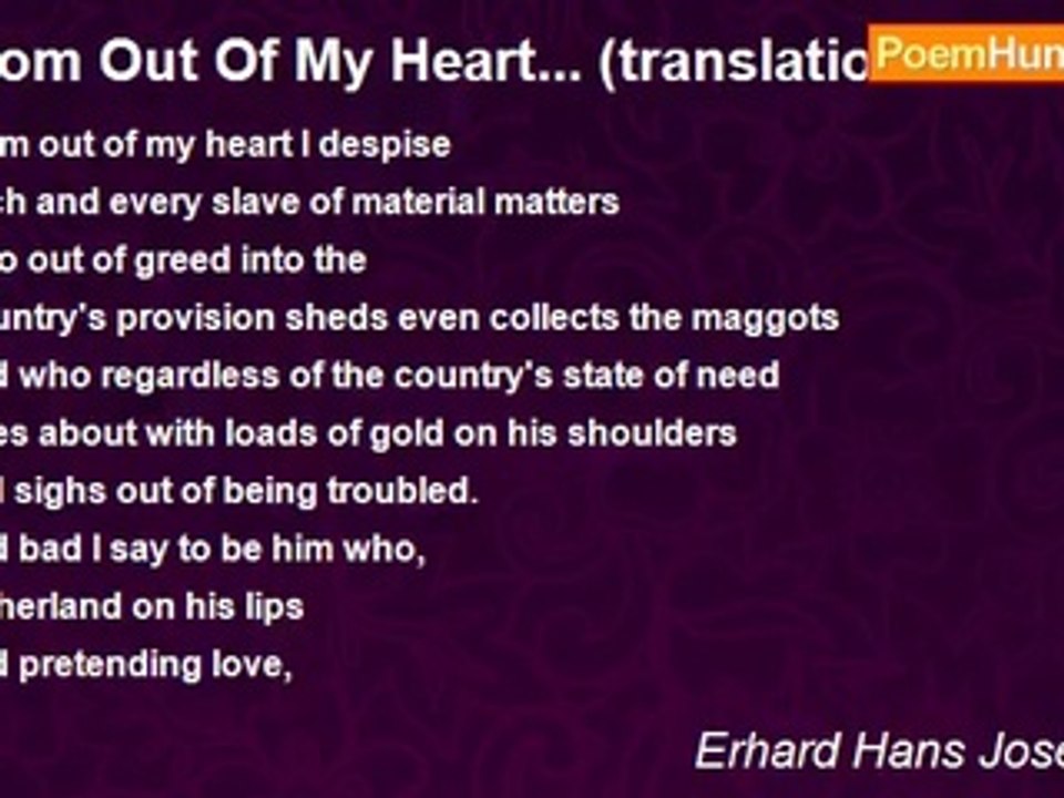 Erhard Hans Josef Lang - From Out Of My Heart... (translation with original)