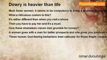 nimal dunuhinga - Dowry is heavier than life