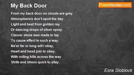 Esra Sloblock - My Back Door