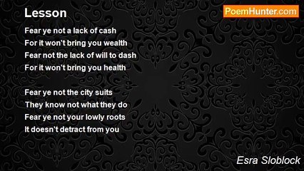 Esra Sloblock - Lesson