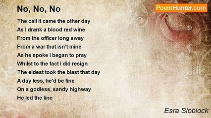 Esra Sloblock - No, No, No