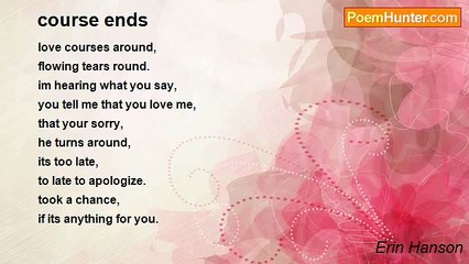 Erin Hanson - course ends