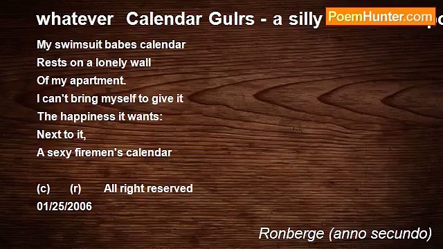 Ronberge (anno secundo) - whatever Calendar Gulrs - a silly *whatever* poemsexy babes sexy babes sexy babes