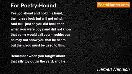 Herbert Nehrlich - For Poetry-Hound