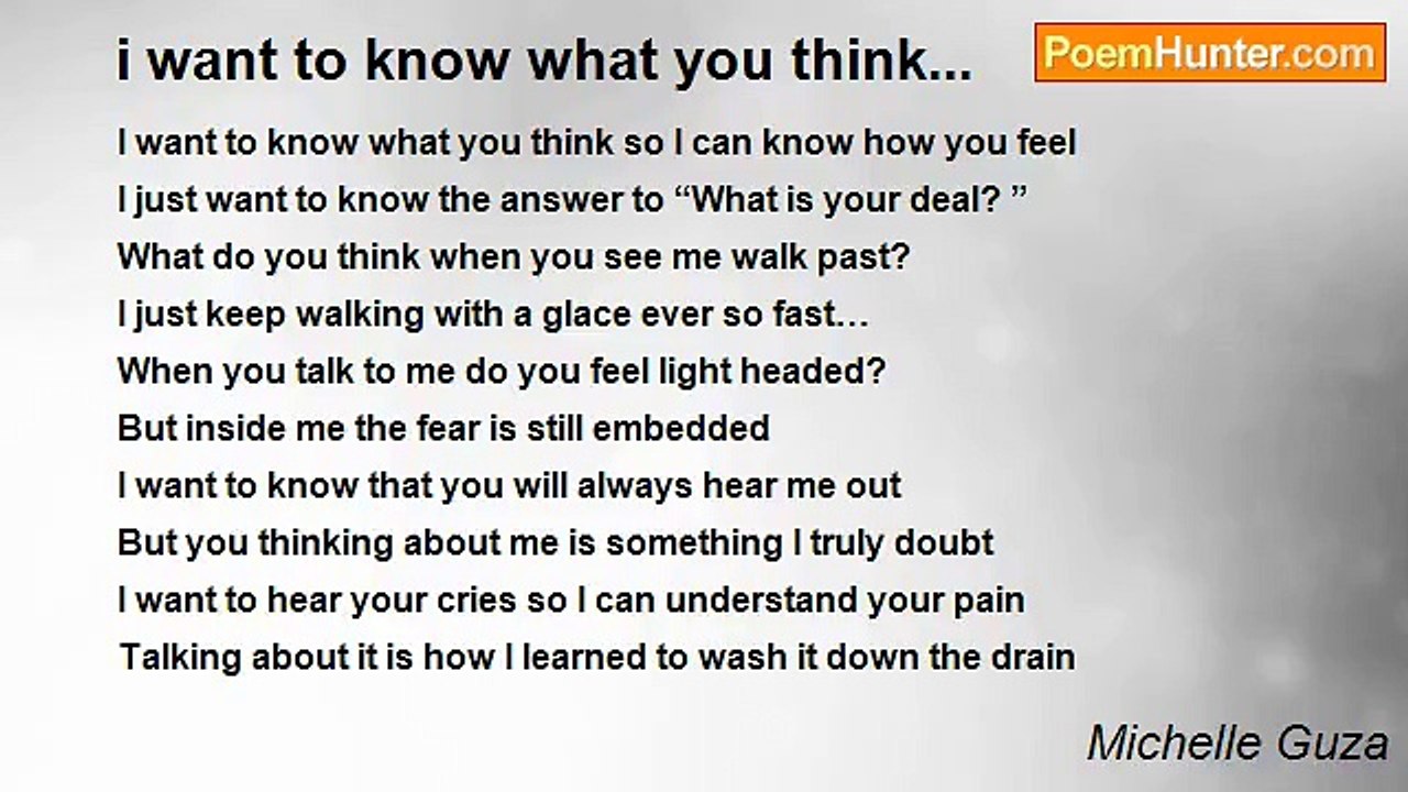 Michelle Guza - i want to know what you think...