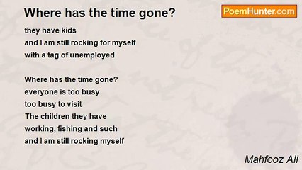 Mahfooz Ali - Where has the time gone?