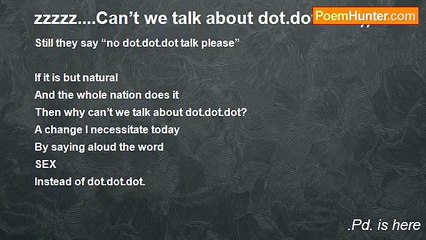 .Pd. is here - zzzzz....Can’t we talk about dot.dot.dot?))