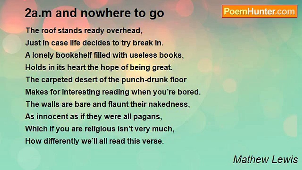 Mathew Lewis - 2a.m and nowhere to go