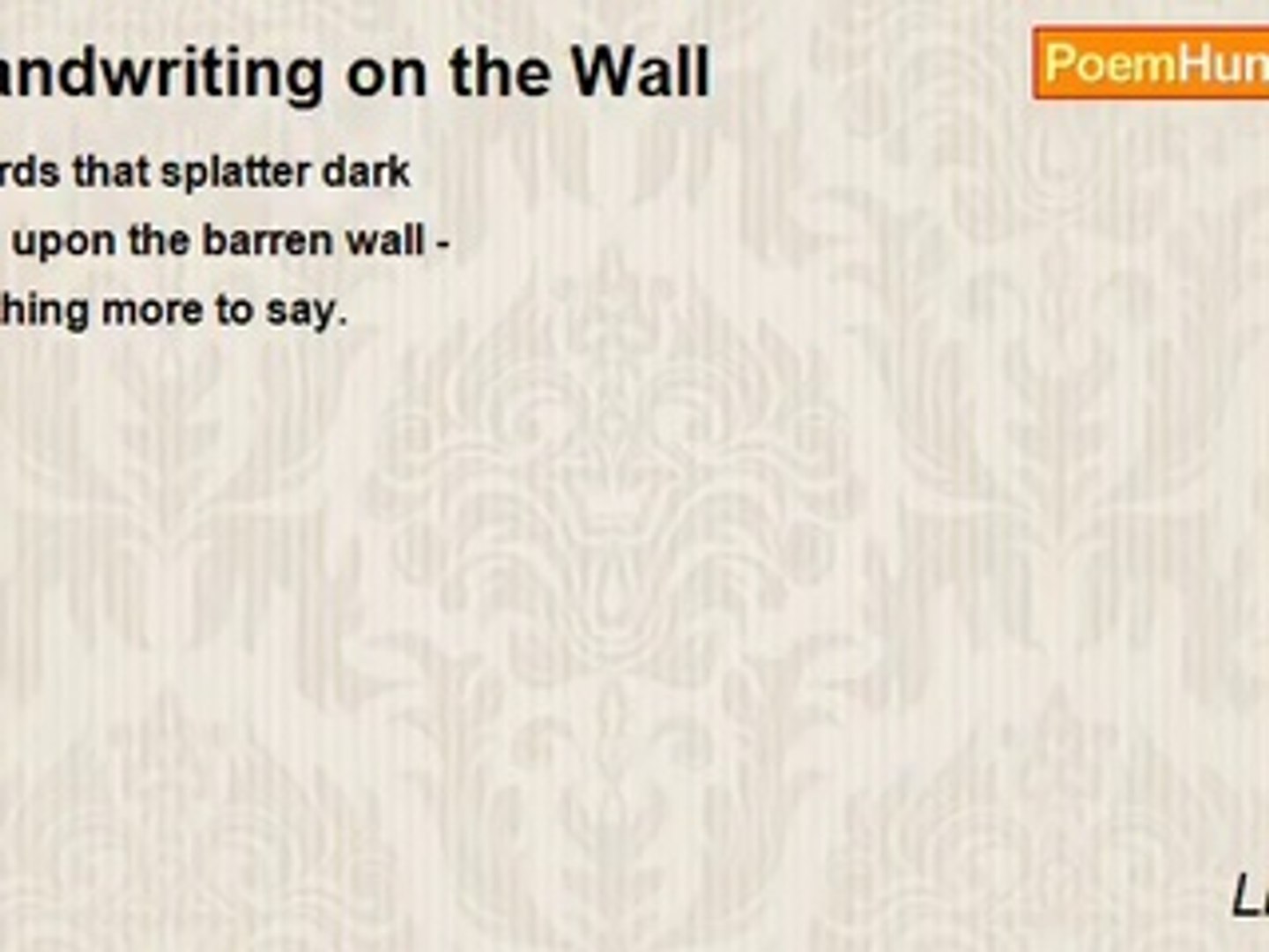 ⁣Linda Ori - Handwriting on the Wall