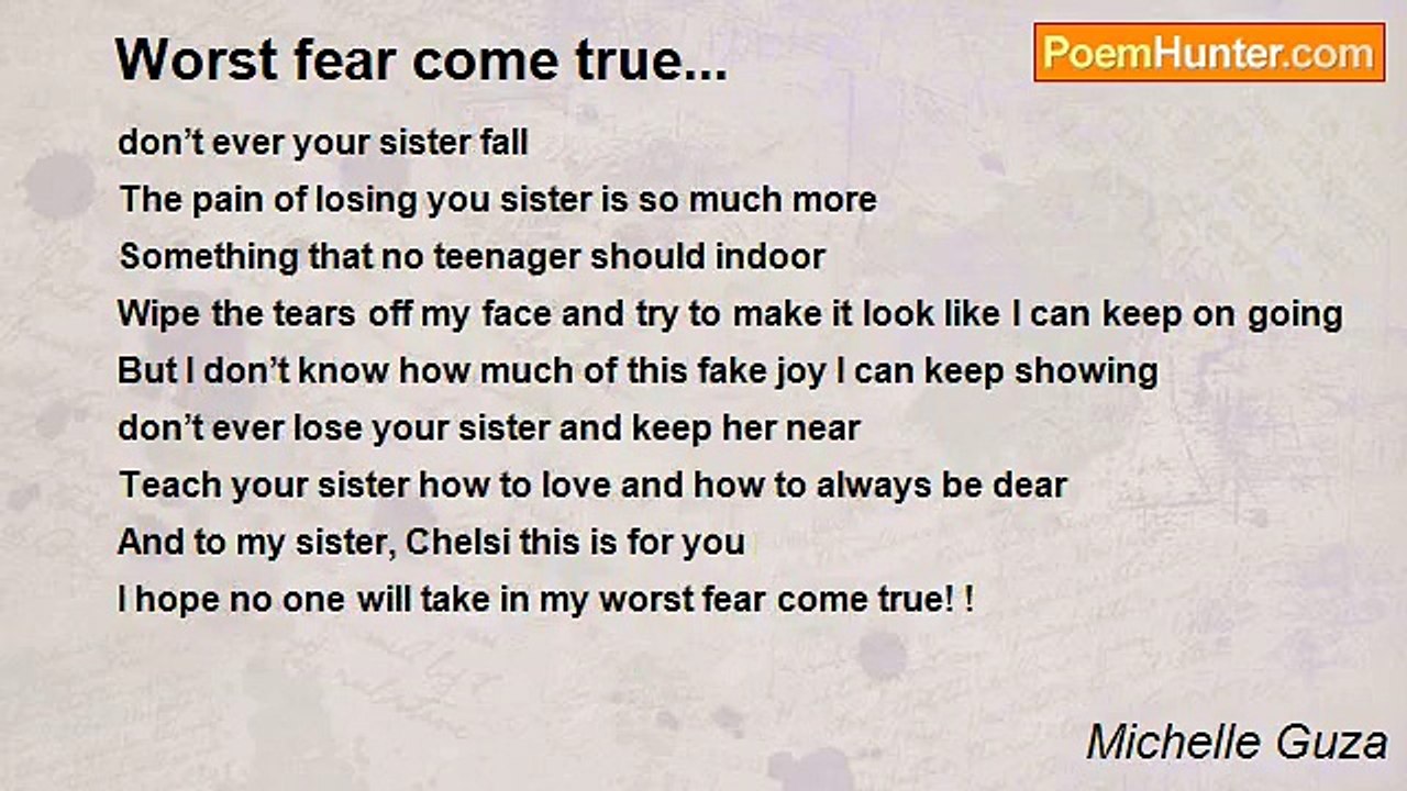 Michelle Guza - Worst fear come true...