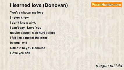 megan erkkila - I learned love (Donovan)