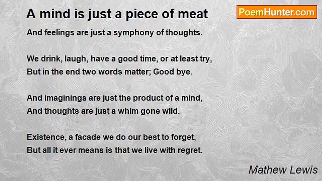 Mathew Lewis - A mind is just a piece of meat