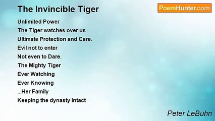 Peter LeBuhn - The Invincible Tiger