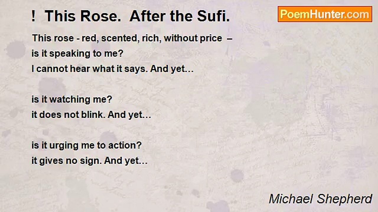 Michael Shepherd - !  This Rose.  After the Sufi.