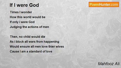 Mahfooz Ali - If I were God