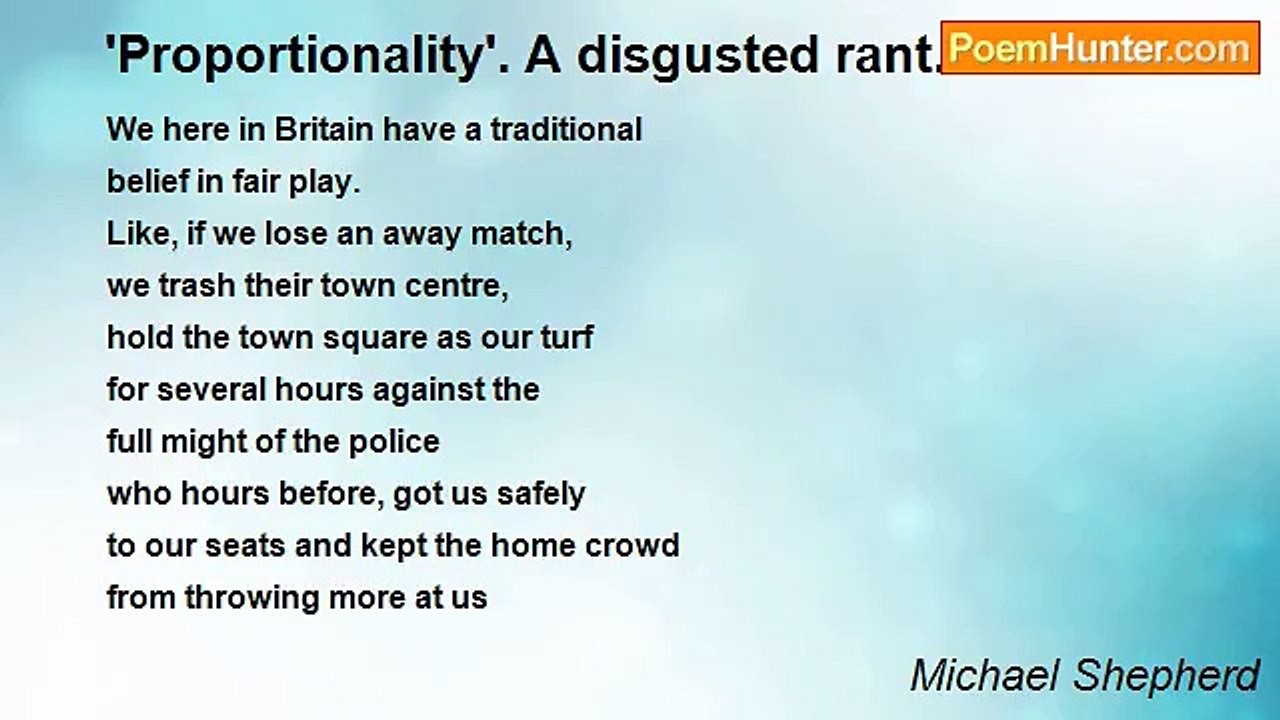 Michael Shepherd - 'Proportionality'. A disgusted rant.