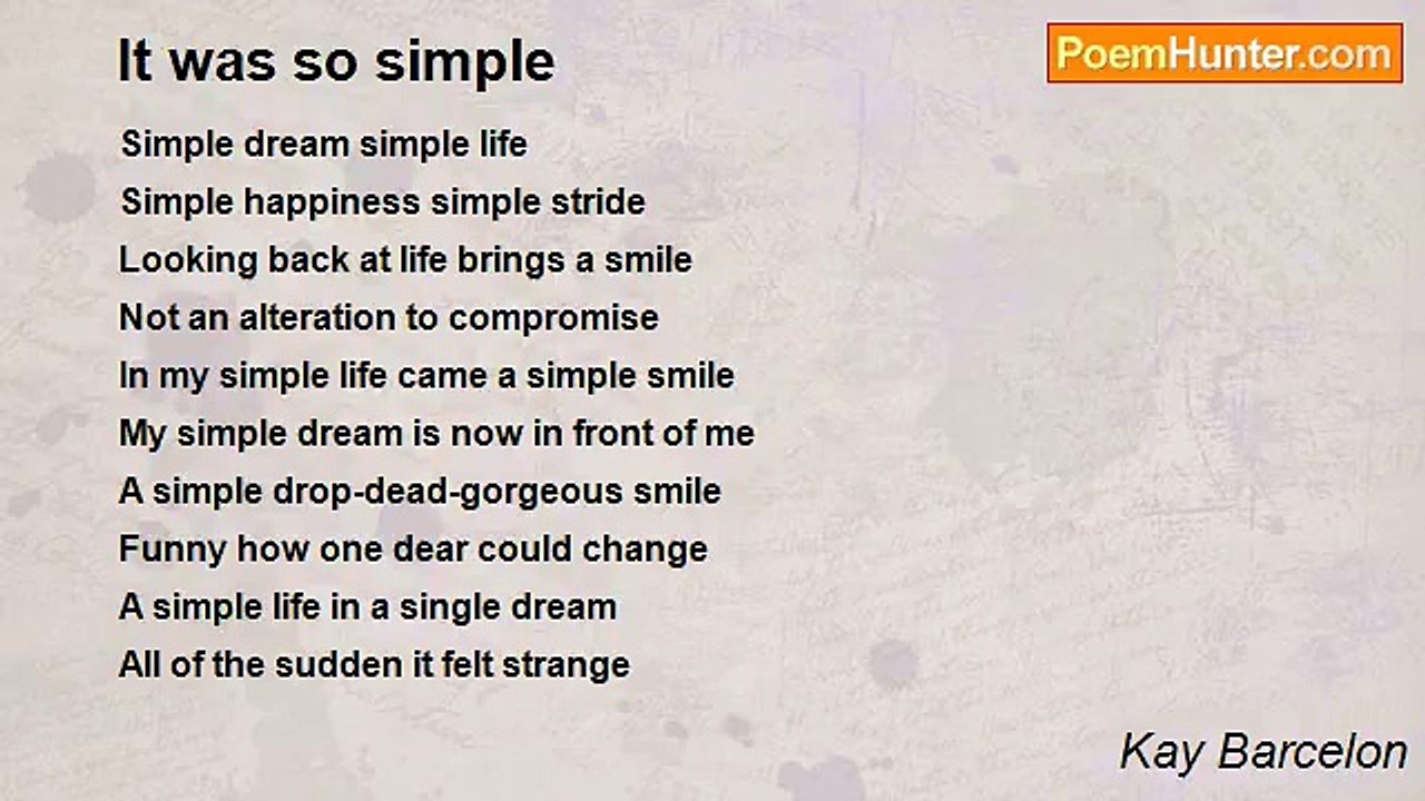 Kay Barcelon - It was so simple