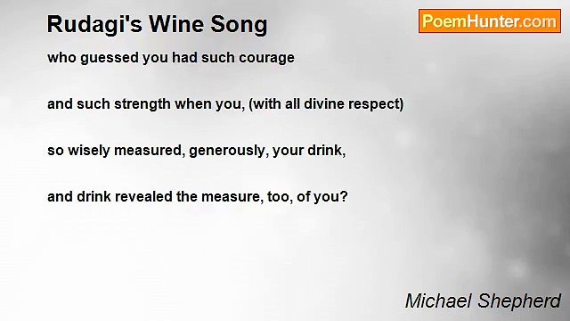 Michael Shepherd - Rudagi's Wine Song