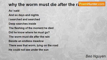 Beo Nguyen - why the worm must die after the rain