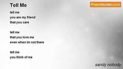 sandy nobody - Tell Me