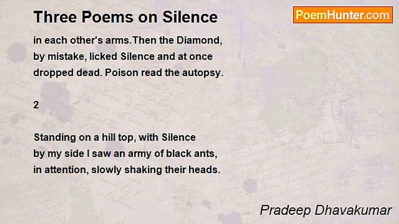 Pradeep Dhavakumar - Three Poems on Silence