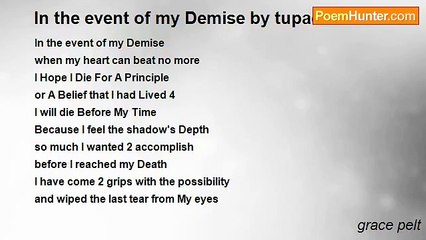 grace pelt - In the event of my Demise by tupac
