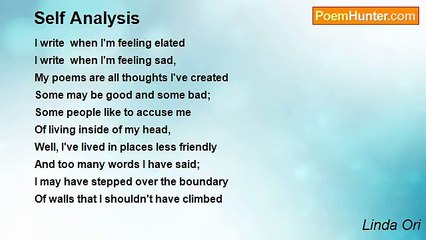 Linda Ori - Self Analysis