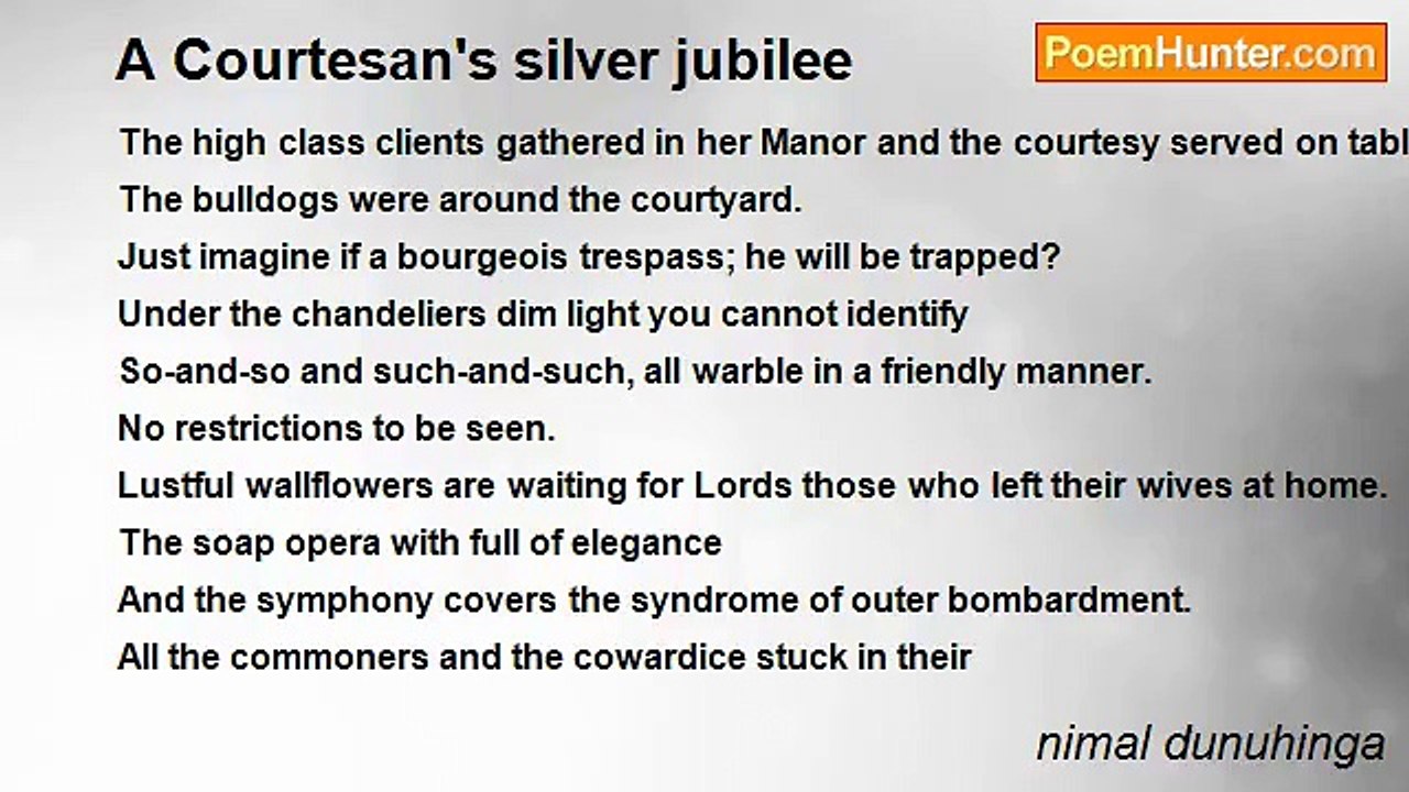 nimal dunuhinga - A Courtesan's silver jubilee