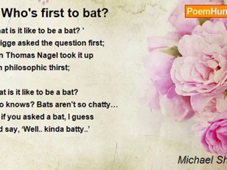 Michael Shepherd - ! ! Who's first to bat?