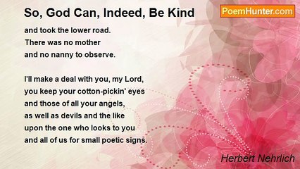 Herbert Nehrlich - So, God Can, Indeed, Be Kind