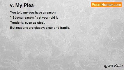 Igwe Kalu - v. My Plea