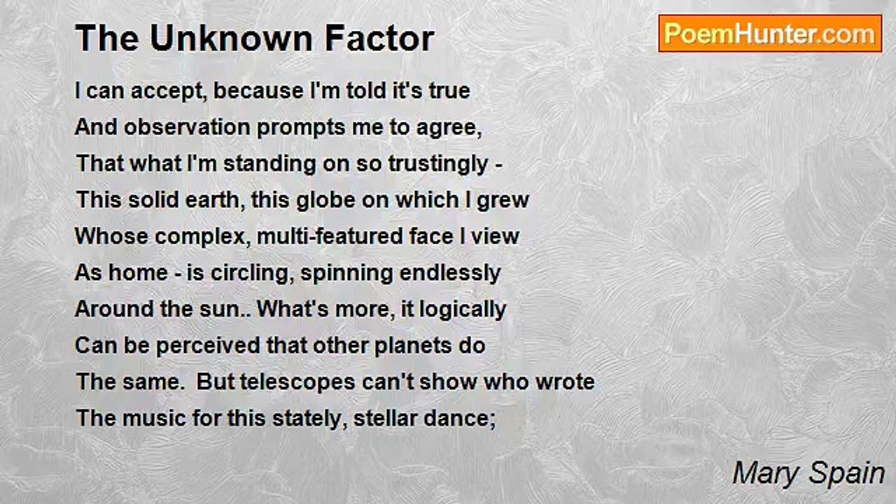 Mary Spain - The Unknown Factor