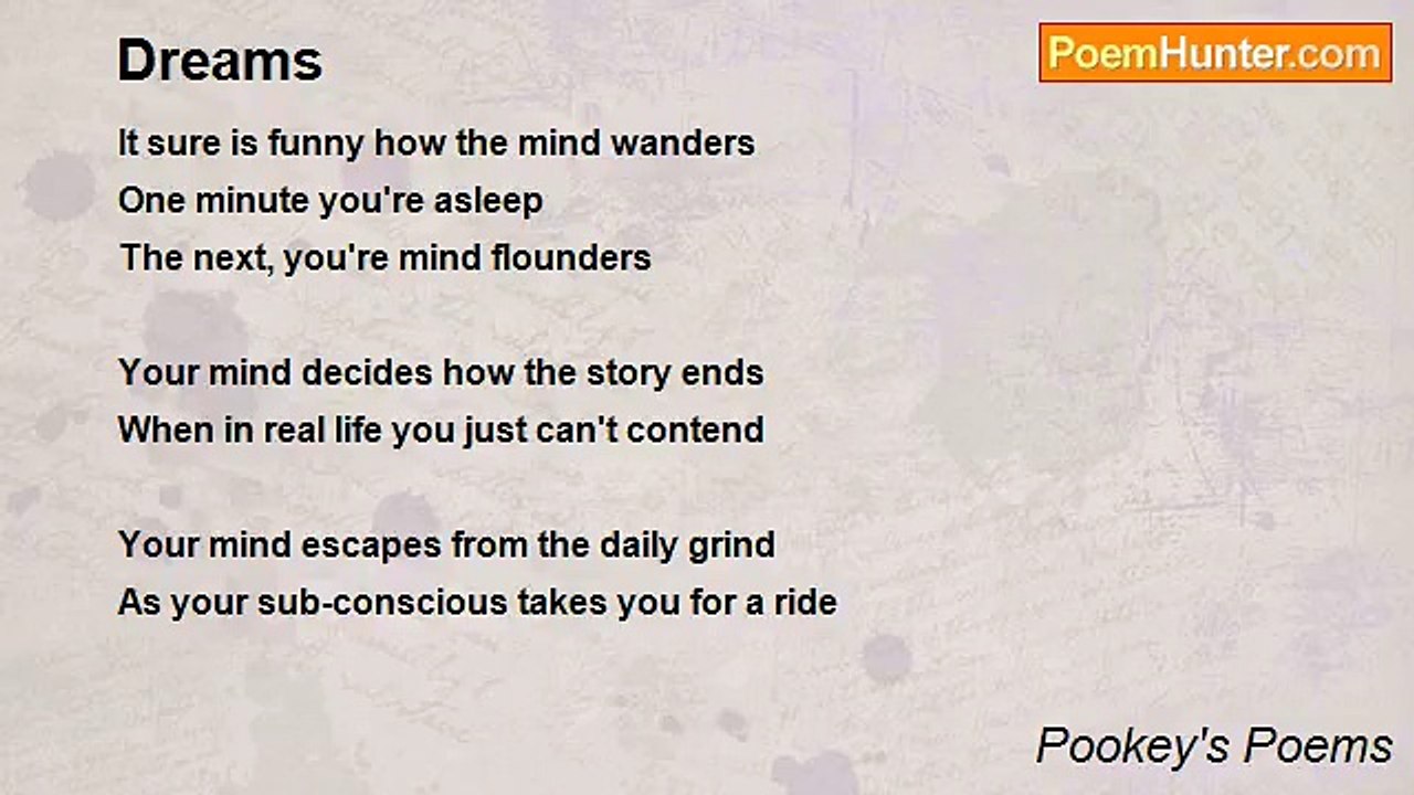 Pookey's Poems - Dreams