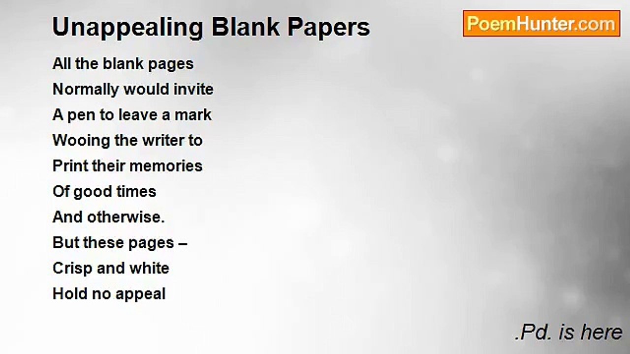 .Pd. is here - Unappealing Blank Papers