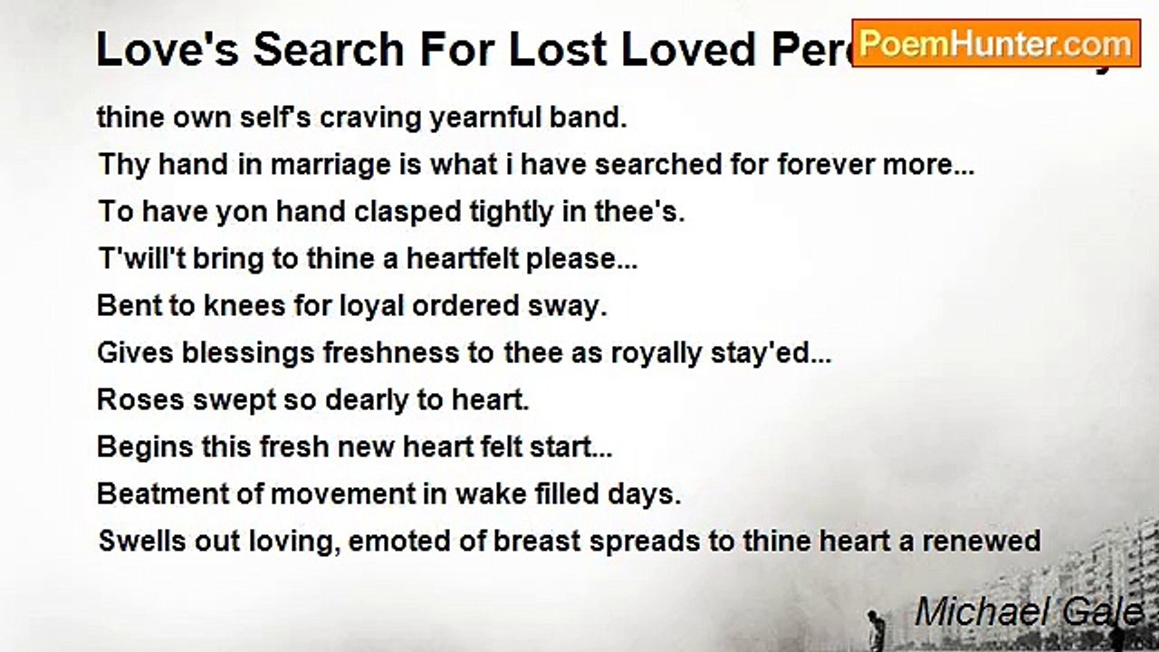 Michael Gale - Love's Search For Lost Loved Perchless Sway.