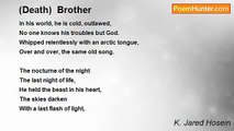 K. Jared Hosein - (Death)  Brother