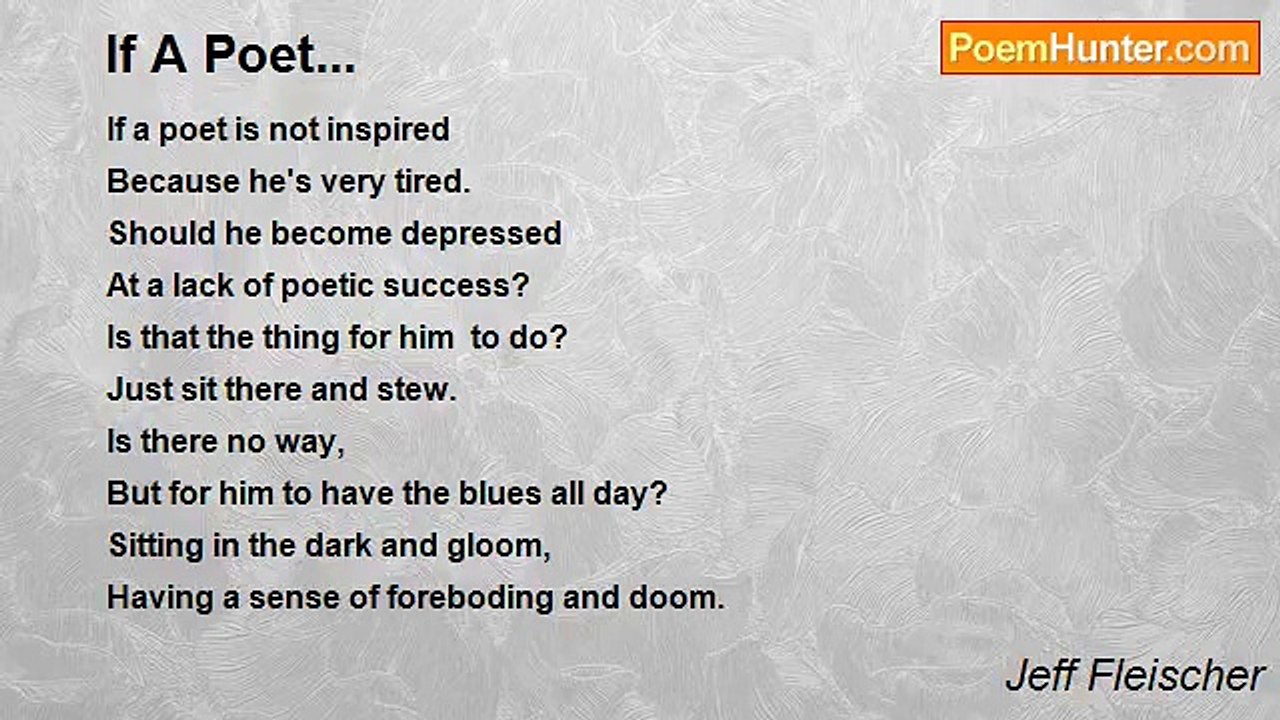 Jeff Fleischer - If A Poet...