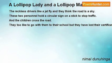 nimal dunuhinga - A Lollipop Lady and a Lollipop Man