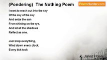 K. Jared Hosein - (Pondering)  The Nothing Poem