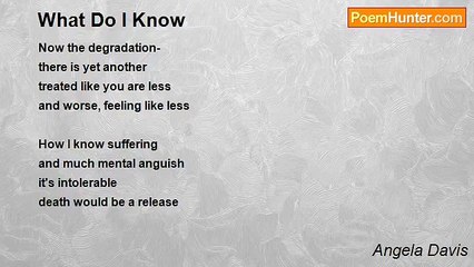 Angela Davis - What Do I Know