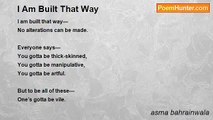asma bahrainwala - I Am Built That Way