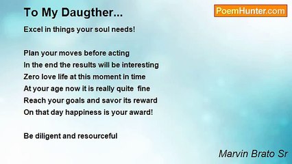 Marvin Brato Sr - To My Daugther...