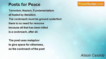 Alison Cassidy - Poets for Peace
