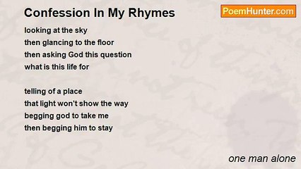 one man alone - Confession In My Rhymes