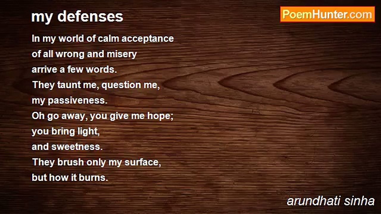 arundhati sinha - my defenses