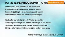 Renu Rakheja a.k.a Tranquil Ocean - (C)  23 (LIFE/PHILOSOPHY)  A WORLD OF DELUSIONS