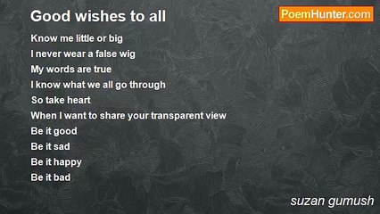 suzan gumush - Good wishes to all