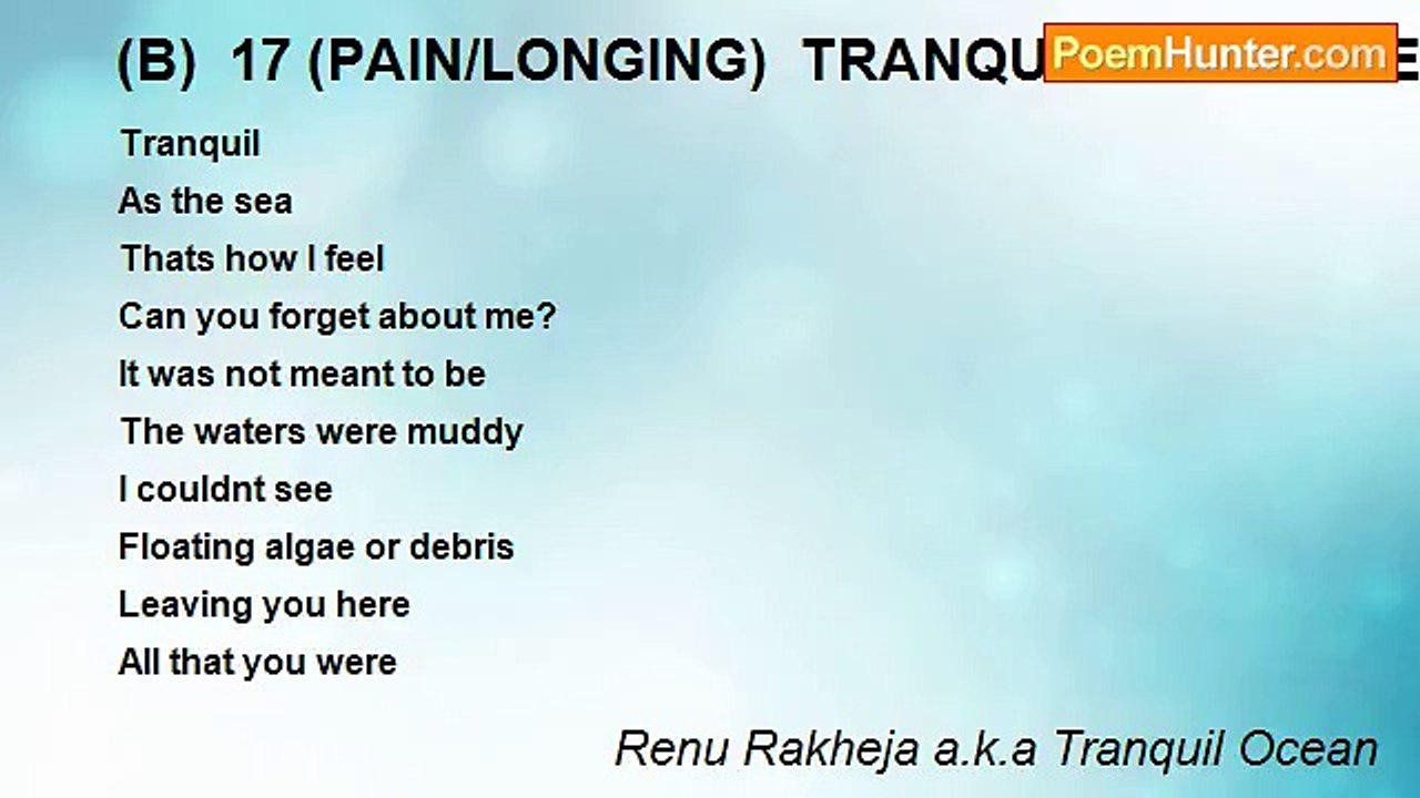 Renu Rakheja a.k.a Tranquil Ocean - (B)  17 (PA...